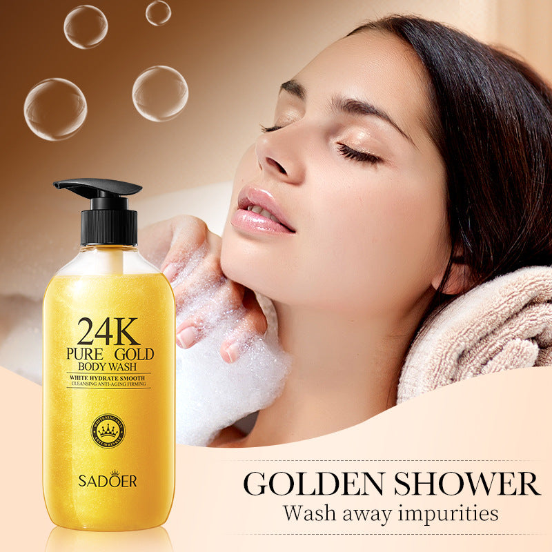 24K Gold Shower Gel500ml SADOER Cleansing and Moisturizing Fragrance Body Wash Cross-Border Wholesale