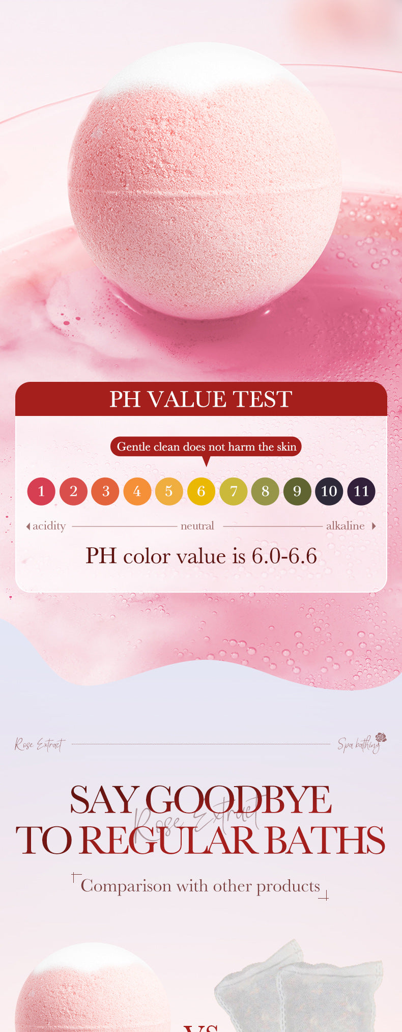 Rose Bath Salt Balls SADOER Deep Cleansing Body Universal Bath Ball Cross-Border Foreign Trade Wholesale