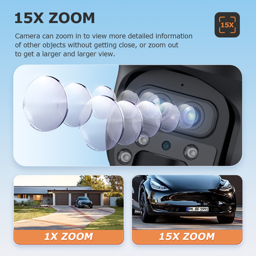 Outdoor4G Wireless HD Three Lens Solar Camera600Wan Remote Early Warning Fish Pond15Camera