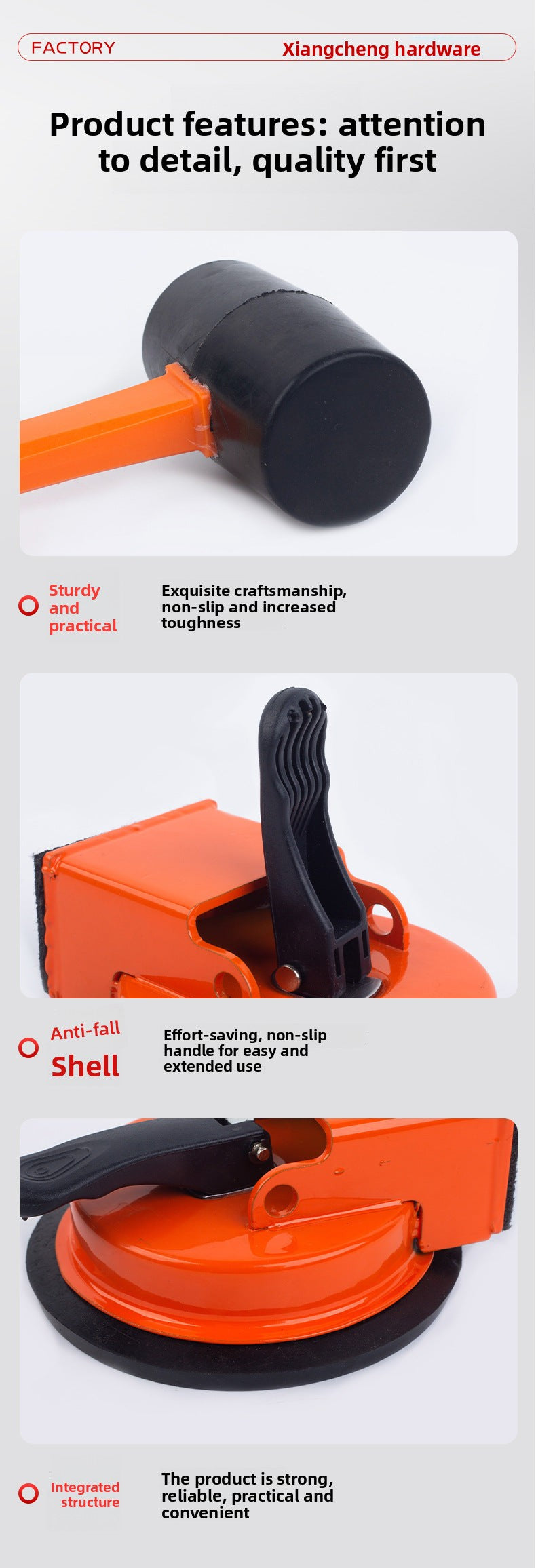 Wooden floor suction cup, powerful lifting tool, floor tile suction cup tool, special tool for handling and installation, ceramic tile suction cup