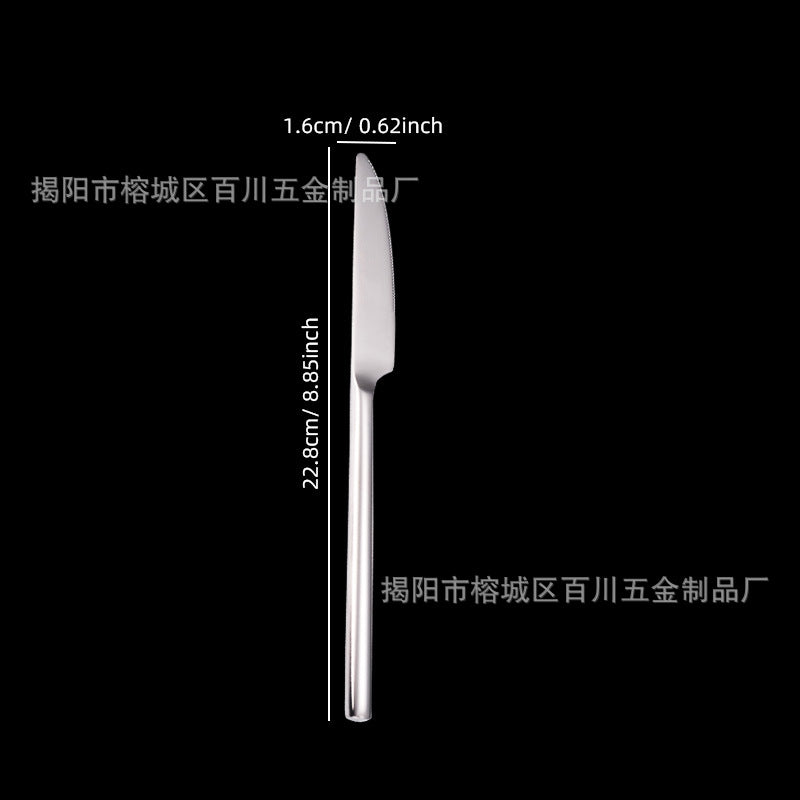 201Stainless Steel Knife Fork Spoon Heavy Moonlight Tableware Western Food Hotel Household Steak Knife Fork Dessert Spoon Wholesale