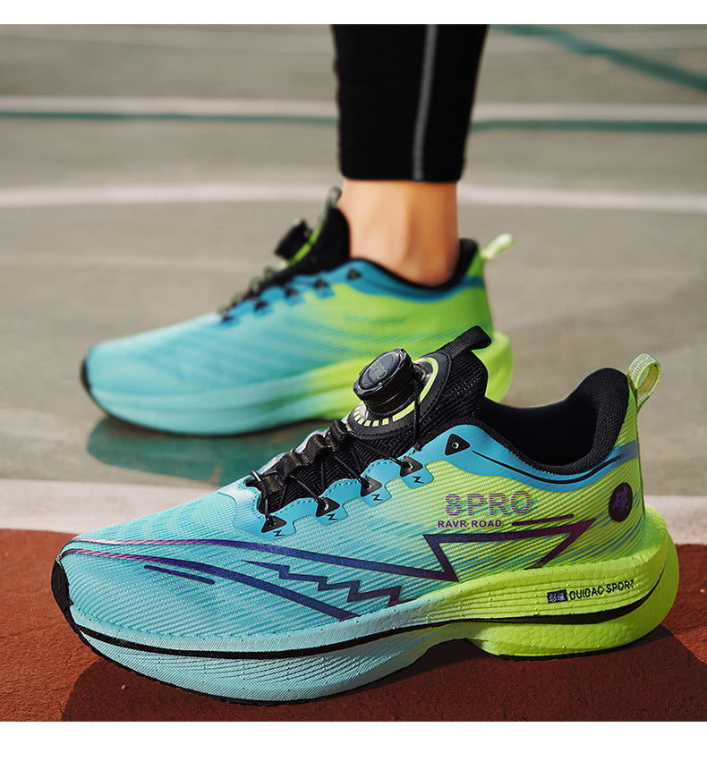 2025New8pro Full Palm Carbon Plate Racing Shock Absorption Running Shoes Men and Women Couples Rotating Buckle Youth Shoes Sports