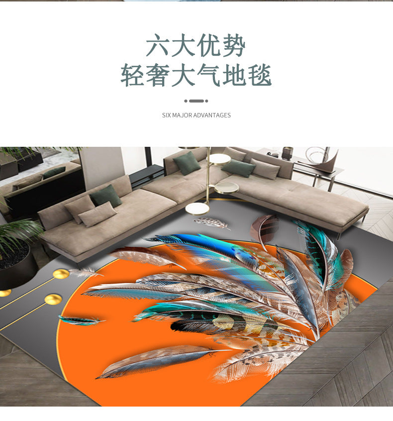 Light Luxury Crystal Velvet Carpet Wear-Resistant and Dirt-Resistant Living Room Sofa Coffee Table Carpet Cooling and Silent Home Non-Slip Bedroom Carpet
