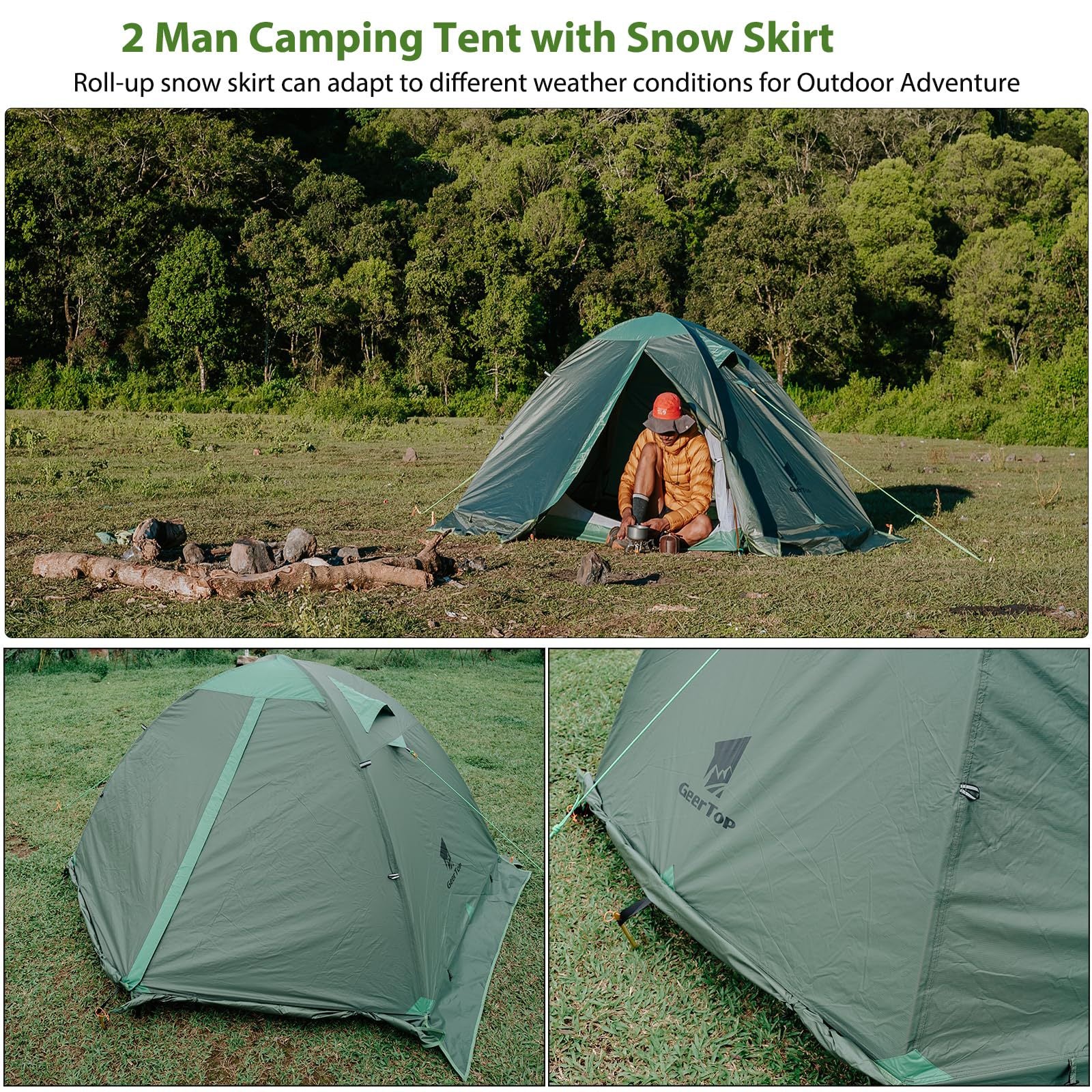 Lightweight Tent Outdoor Hiking Double Layer Tent Aluminum Pole Camping Tent Rainproof