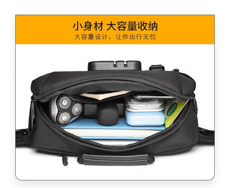 ozuko Multifunctional Waist Bag Men's Anti-Theft Chest Bag Large Capacity Trendy Crossbody Bag Sports Outdoor Shoulder Bag