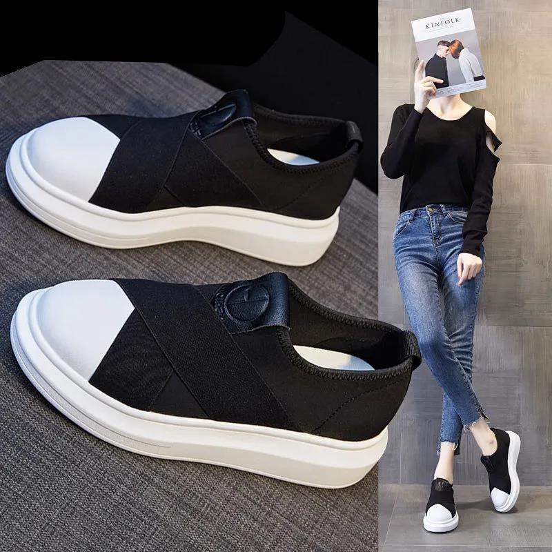 Super Soft White Shoes for Women2025New Summer Slip-On Versatile ins Students Thick Bottom Casual Loafers