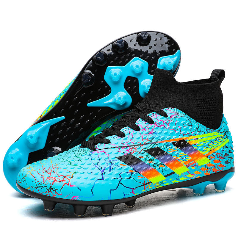 New high-top soccer shoes for men and women AG Spike TF Broken Nail Youth Student Grassland Competition Training Shoes