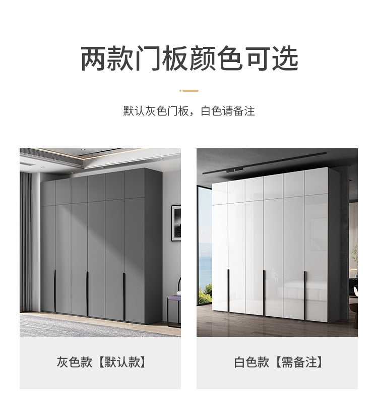 Flat Door Wardrobe for Home Bedroom, Easy Assembly, Suitable for Rental Rooms, Small Apartments, Three-Door, Four-Door, Five-Door, Six-Door Large Wardrobe