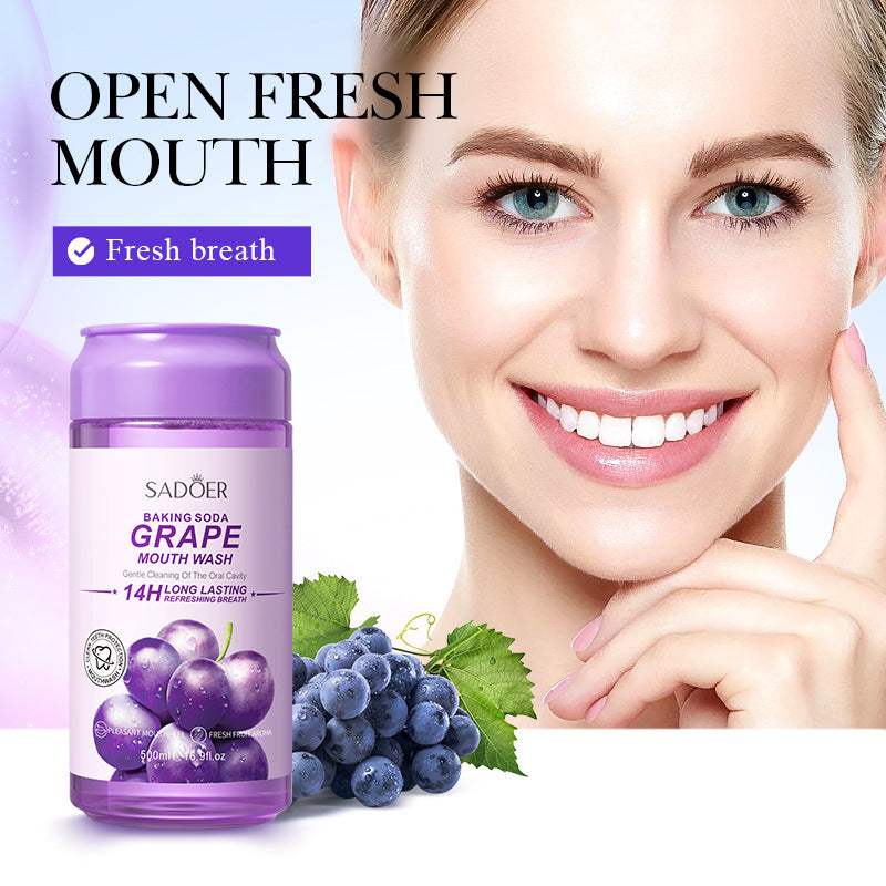 Fruit Mouthwash SADOER Fresh Orange Baking Soda Tooth Stain Remover Mouthwash Bottle Cross-Border Wholesale