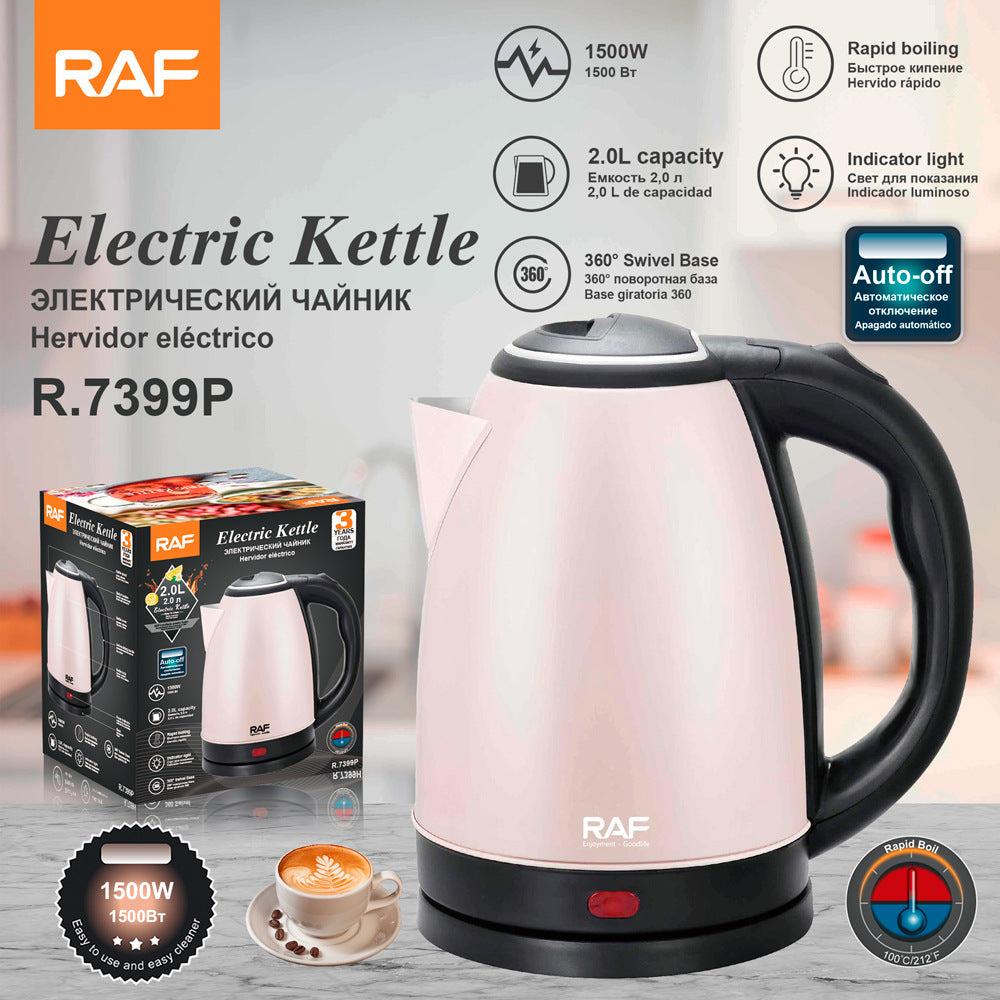 RAF European Standard Double-layer Anti-dry Boiling Kettle for Kitchen2L Health Kettle Fast Electric Kettle R .7399