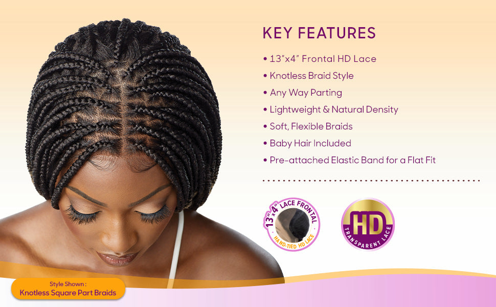 13x4 Front Lace Synthetic Wig Pre-Braided Dreadlocks Lace Front Long Braid Wig