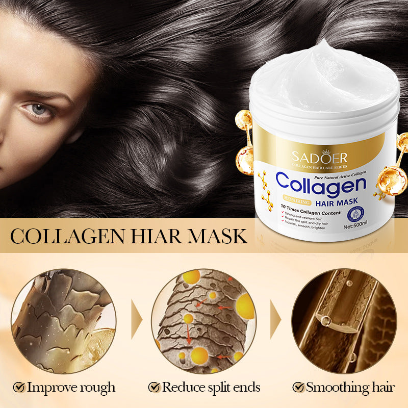 Full English Collagen Smooth Hair Mask500ml SADOER Nourishing and Fluffy Hair Conditioner  Wholesale