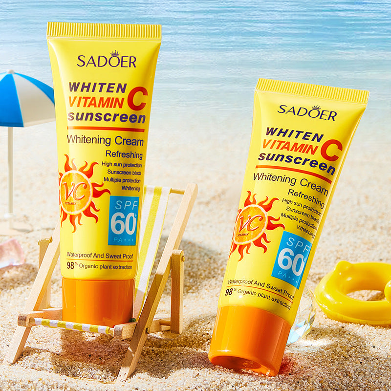 SPF60+VC Sunscreen SADOER Vitamin C Isolation Refreshing Sunscreen Lotion Cross-Border Wholesale