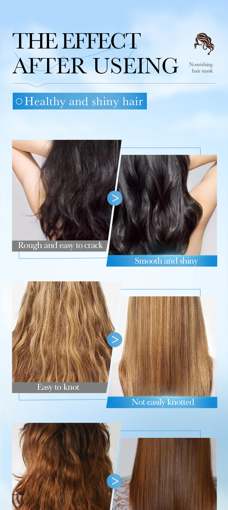 Avocado Smooth and Nourishing Hair Mask SADOER Cross-border foreign trade wholesale of frizz improvement conditioner