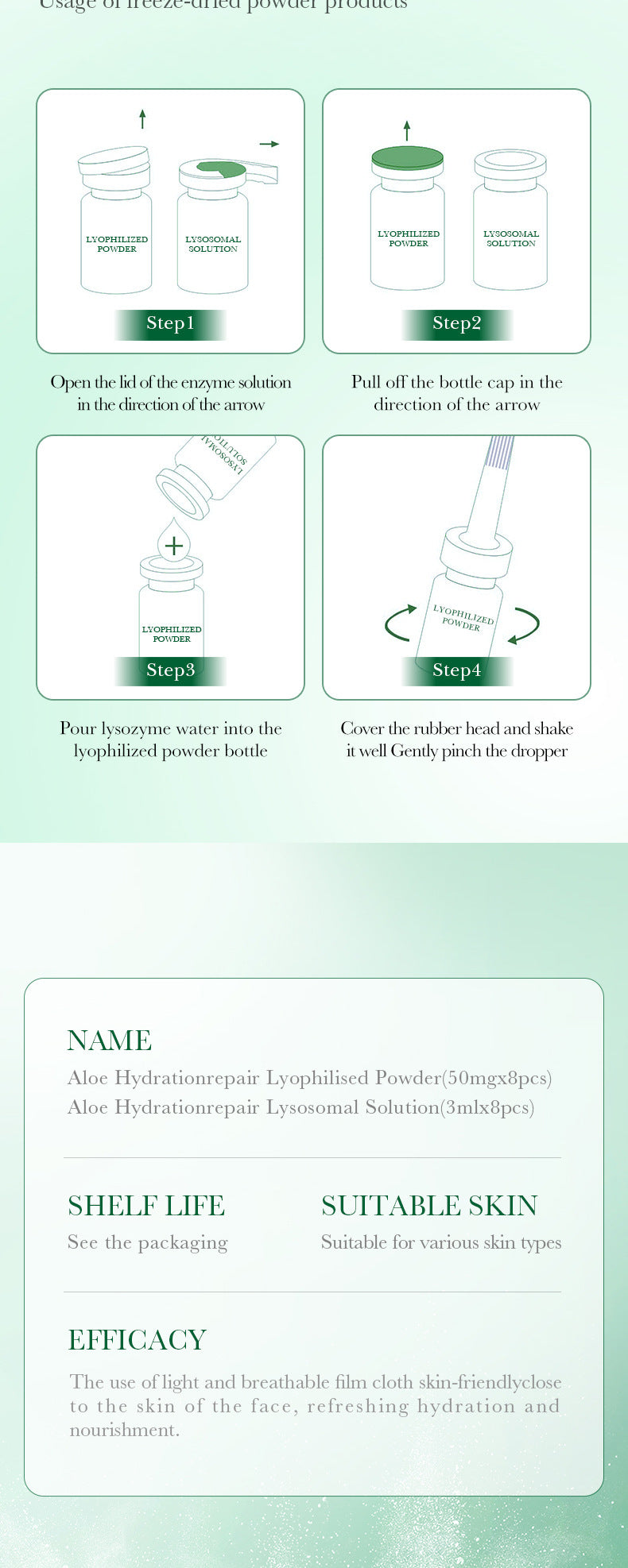 Cross-border Freeze-Dried Powder Combination Hydrating Moisturizing Skin Rejuvenation Nourishing Skin Freeze-Dried Powder Set Export Manufacturer Wholesale