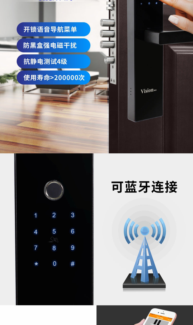 Bluetooth Fingerprint Lock Smart Door Lock Home Smart Lock Password Lock Anti-theft Door Remote Control Lock Electronic Door Lock Main Door Lock