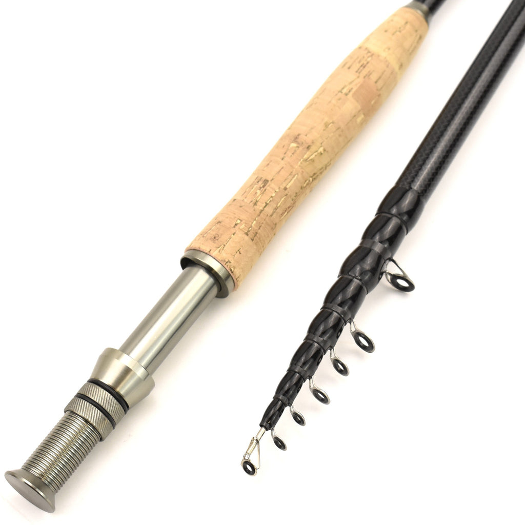 European and American Popular Portable Retractable Fly Rod Carbon Fiber Wooden Handle Fly Fishing Rod Lure Bass Pike Rod