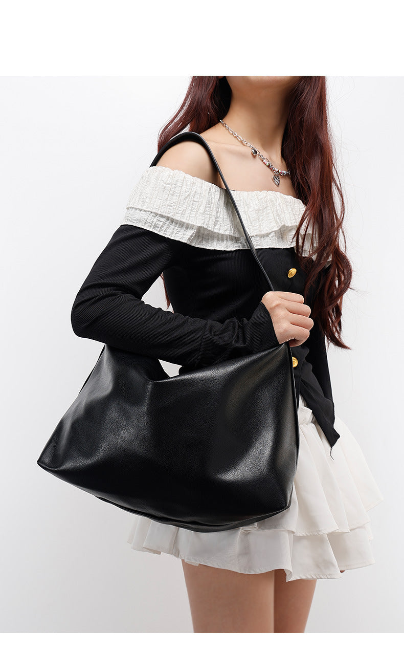 2024New Crossbody Bag Versatile Casual Women's Shoulder Bag Commuting Large Capacity Soft Leather Tote Bag