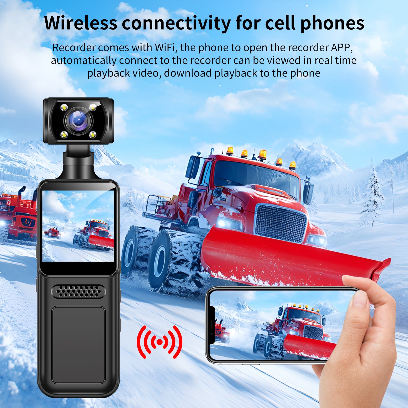 M12Handheld Pocket Camera Portable Body Camera with Clip Sports Camera Handheld Video Recorder Cycling Recorder