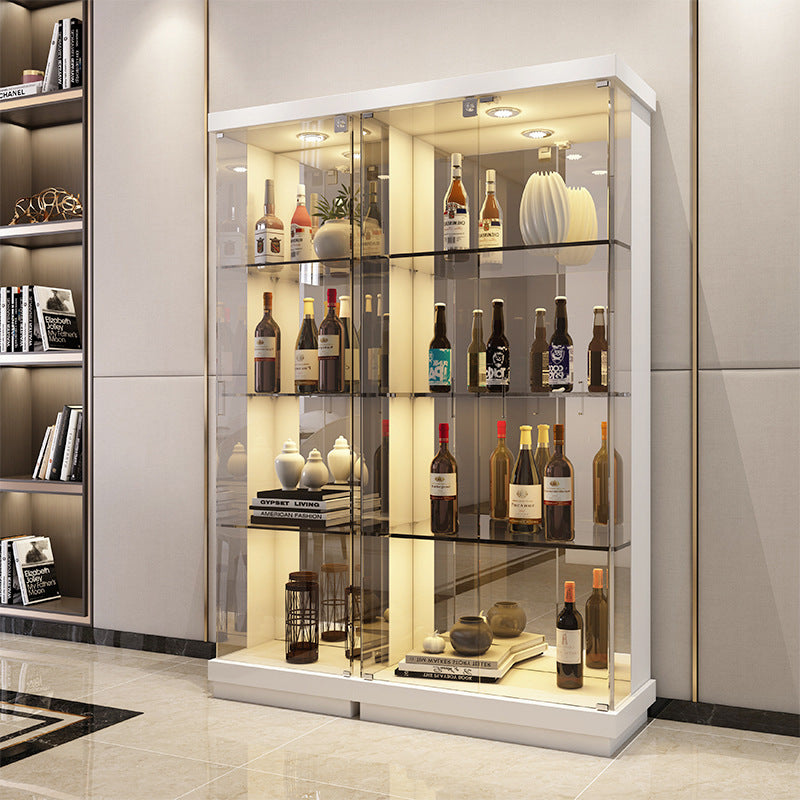 Custom Apartment Glass Wine Cabinet Light Luxury Transparent Collection Figurine Display Cabinet Factory Direct Sales Undertakes Hotel Projects