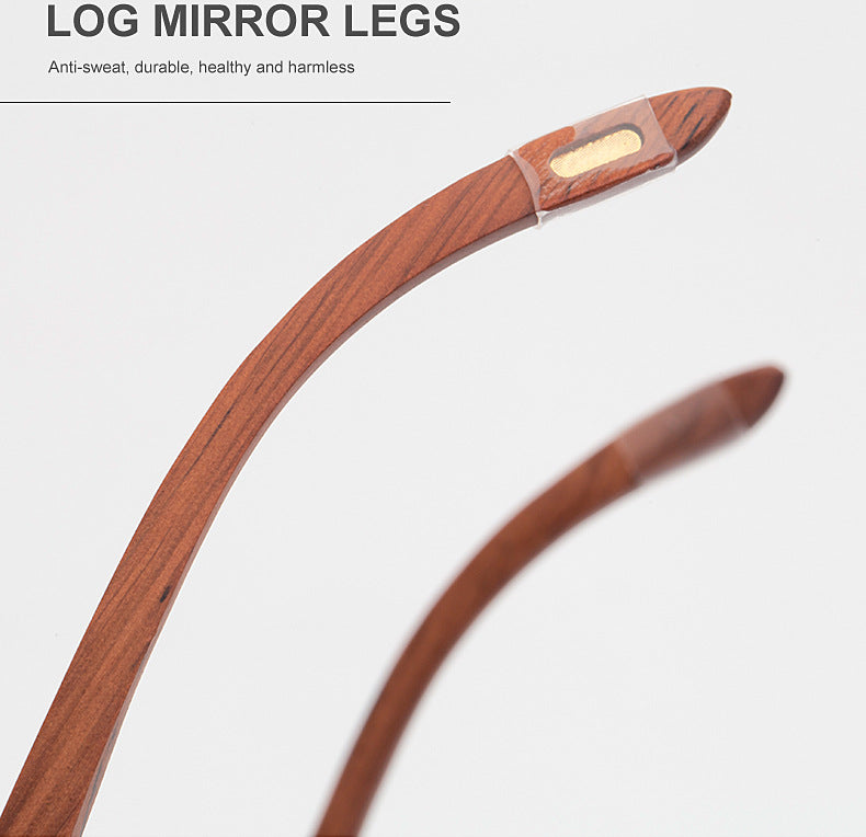 Fashion Sunglasses for Men Frameless Wooden Leg Slingshot Sunglasses Men Trendy Wooden Optical Frame sunglasses