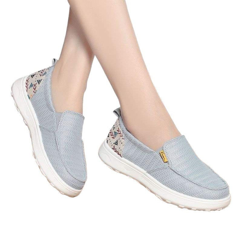 Versatile Low-Top Canvas Shoes Breathable Thin Korean Style Summer Fashion Casual Shoes Thick Sole Round Toe Spring Summer