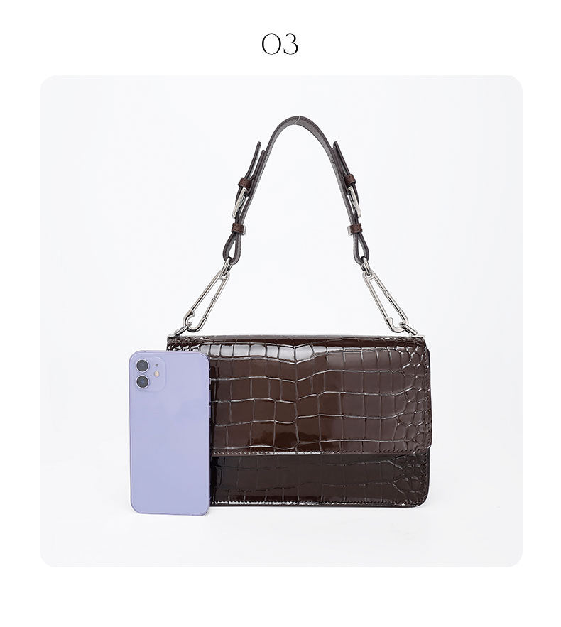 European and American Retro Trend Underarm Women's Bag Crocodile Pattern Single Shoulder Bag Versatile Fashion Crossbody Women's Bag