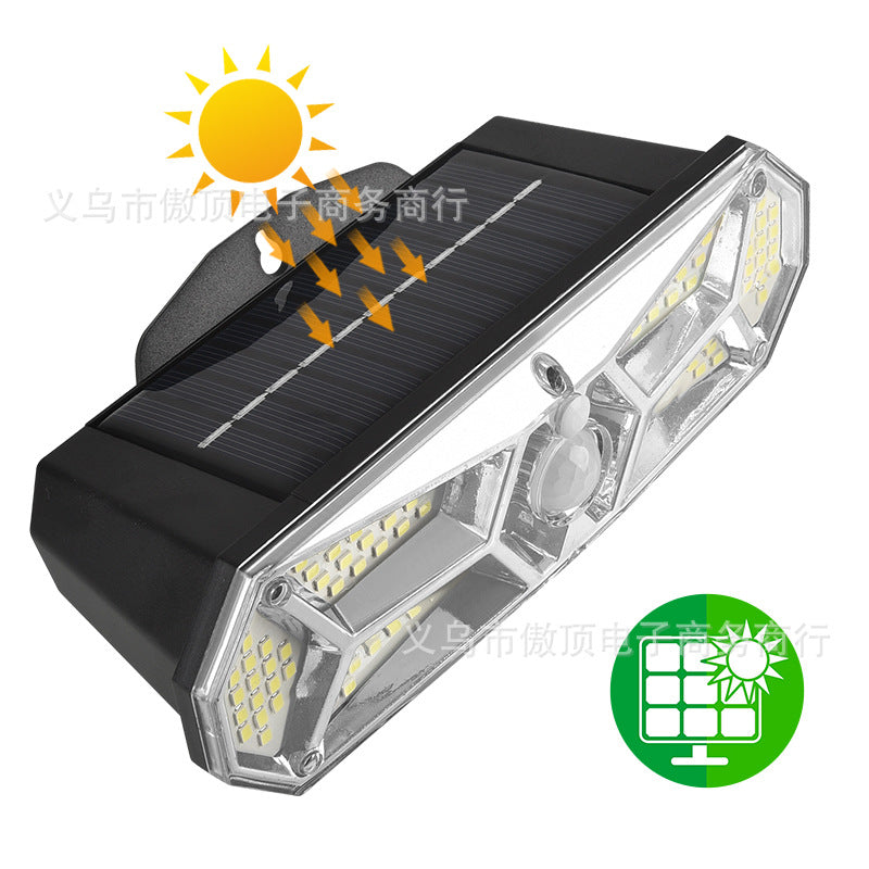 New Outdoor Solar Wall Light LED Human Body Sensor Light Waterproof Street Light Super Bright Garden Courtyard Light