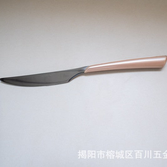 Square Handle High-End Thickened Stainless Steel Western Cutlery Hotel Knife Fork Spoon Set Cutlery Steak Knife Fork Wholesale Factory