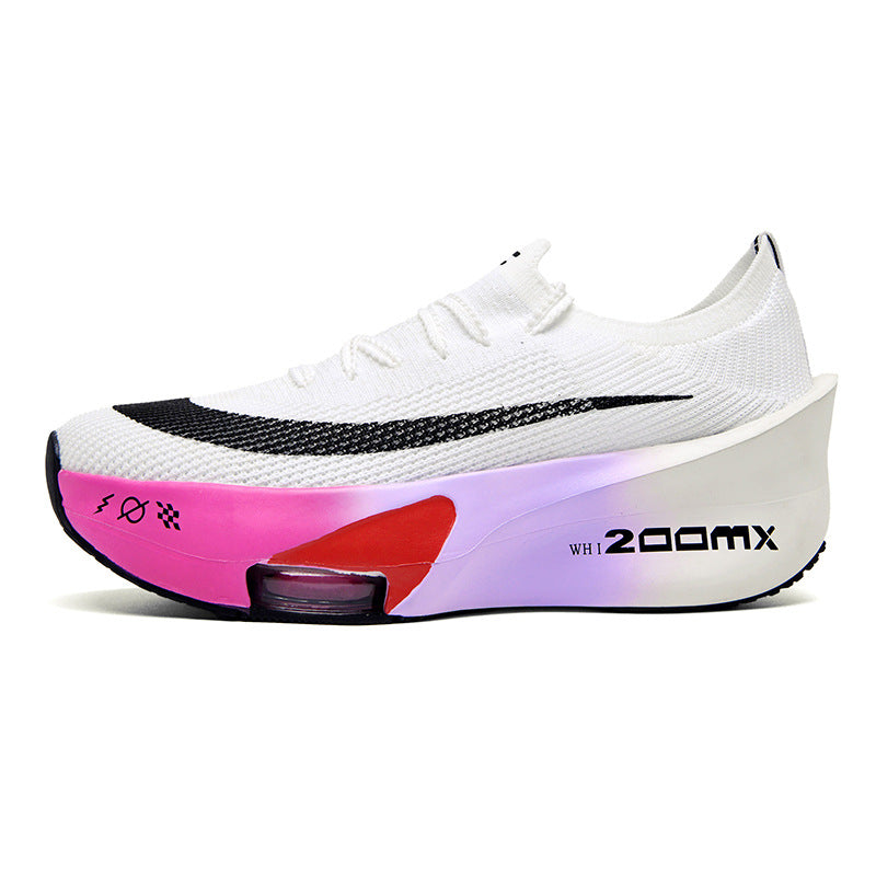 2025Autumn New High Elastic Double Mesh Breathable Sports Shoes Air Cushion Shock Absorption Full Palm Carbon Plate Couple Racing Running Shoes