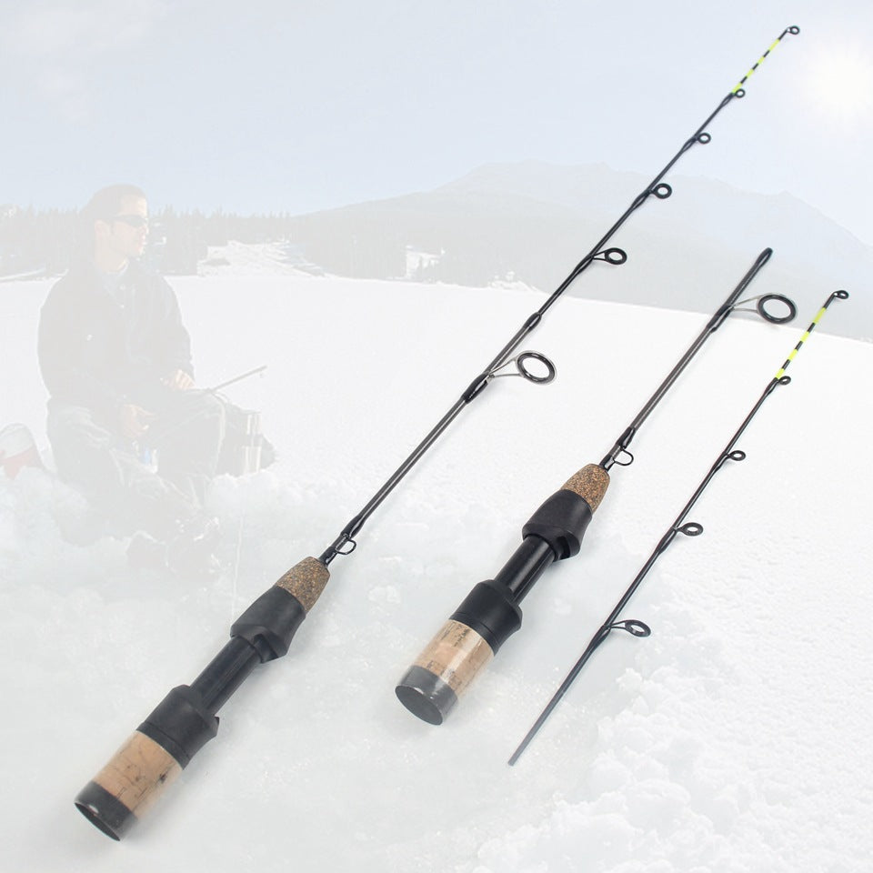 One-piece Double-tip Ice Fishing Winter Fishing Rod Shrimp Rod Spinning Reel Fishing Gear Set Fishing Rod