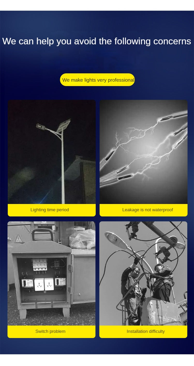 High Lumen And High Efficiency Engineering Lighting Abs Shell Solar Street Light