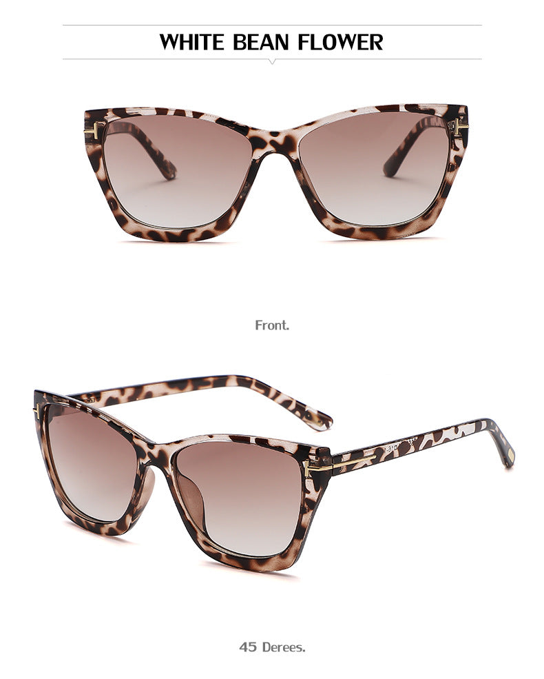 Vintage T Cat Eye Sunglasses for Women Fashionable High-End Sunglasses Trendy ins Street Style Full Frame Sun Protection Glasses shades