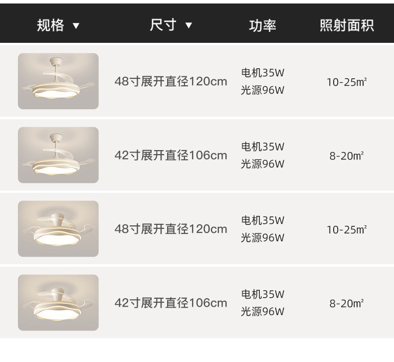 Invisible Fan Lamp Restaurant Chandelier2025New high-end fan light Zhongshan lighting for living room and bedroom ceiling fan light