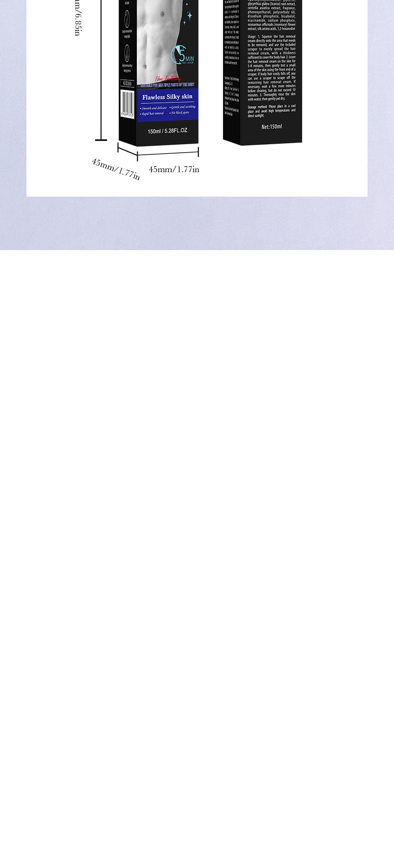 Men's Smooth Hair Removal Cream SADOER Non-irritating Underarm Body Hair Removal Cream Cross-Border Wholesale