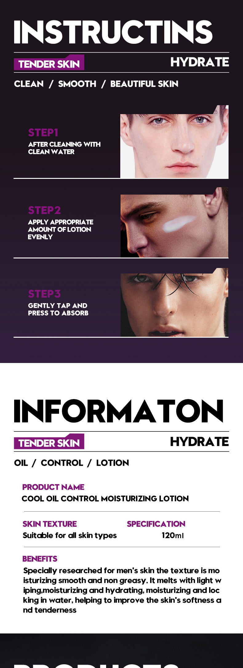 Men's lotion SADOER Cool and Refreshing Men's Vaseline Hydrating Toner Lotion Cross-Border Wholesale