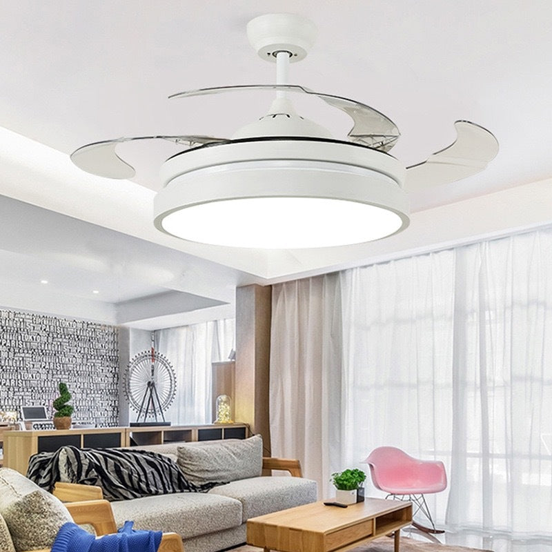 Invisible Fan Light for Home Bedroom Living Room Silent Variable Frequency Electric Fan Light Modern Simple Dining Room Ceiling Fan Light Wholesale