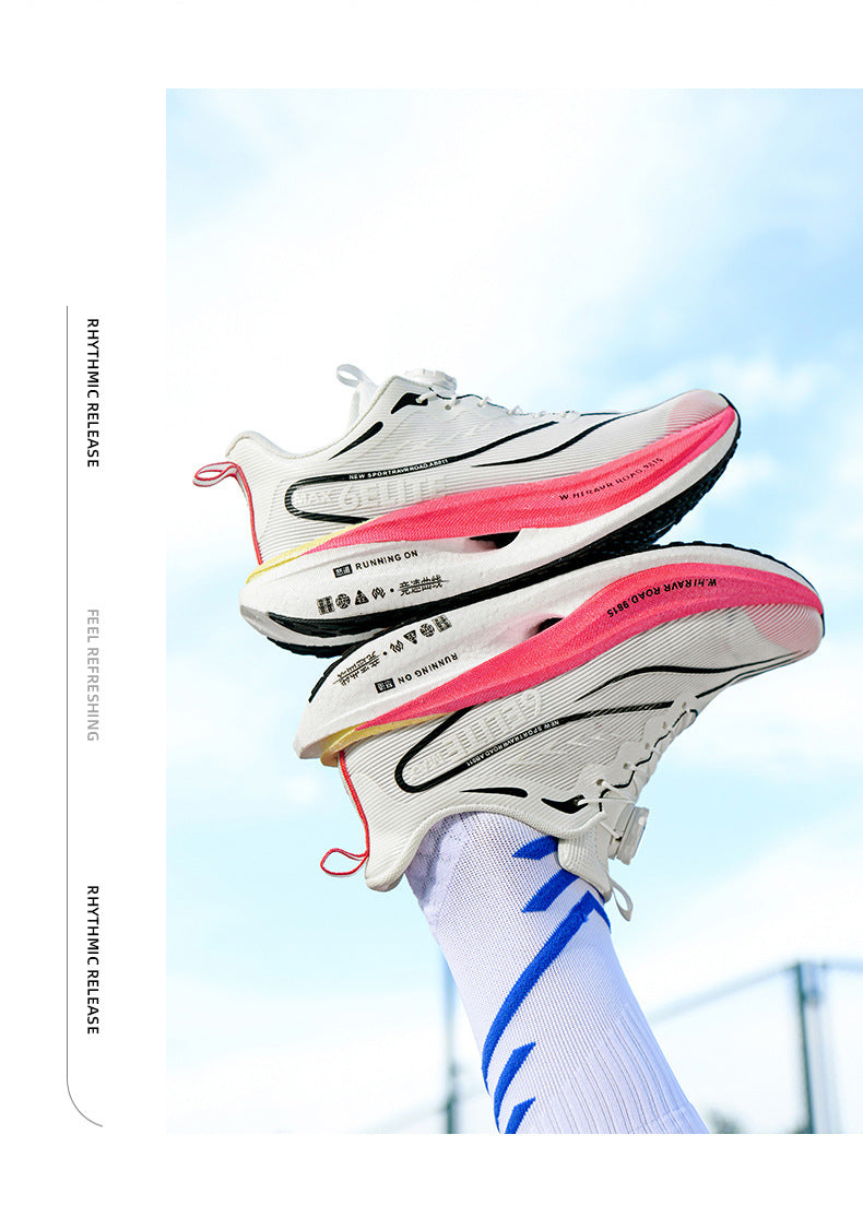 Feiteng6New Style Real Explosive Carbon Plate High Elastic Cushioning Running Shoes Luminous Casual fashion Couple Rotating Buckle Sneakers