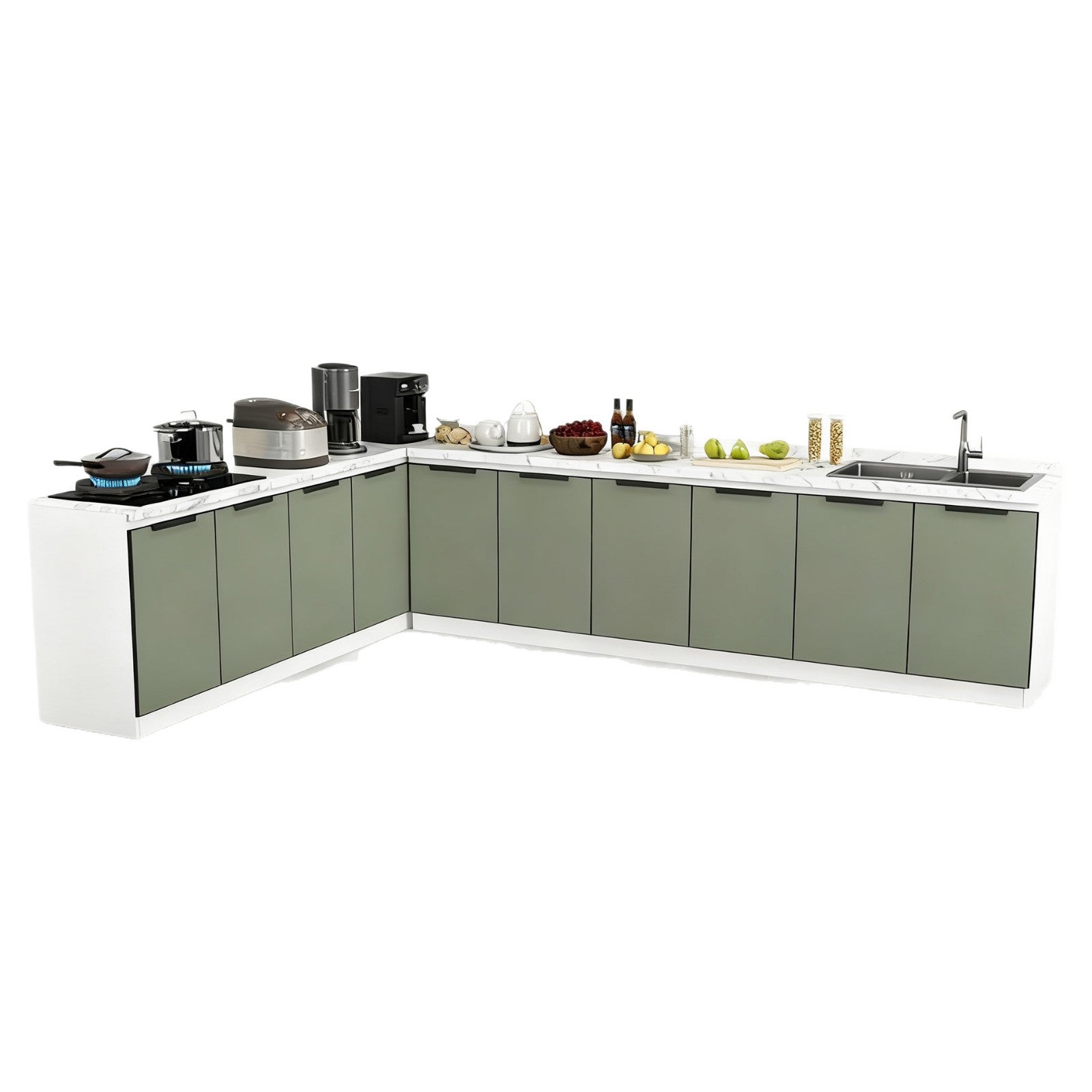 Custom Whole House Aluminum Alloy Kitchen Integrated Cabinets Wall Cabinets Integrated Home Assembly Moisture-Proof Durable Factory