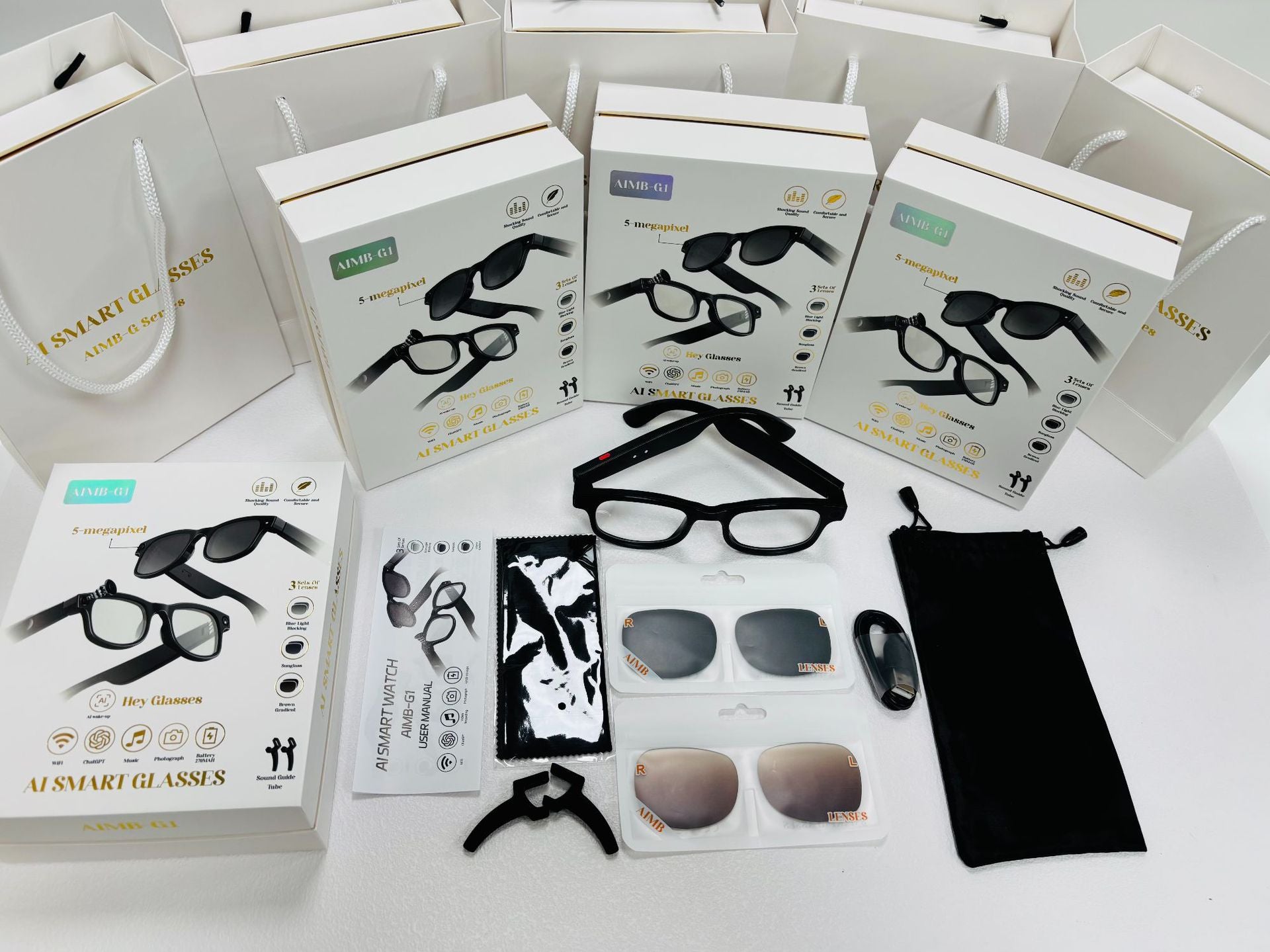 G1Smart Glasses80010000 Pixel Camera Local Storage Audio and Video Recording Function Free Ai Real-Time Translation