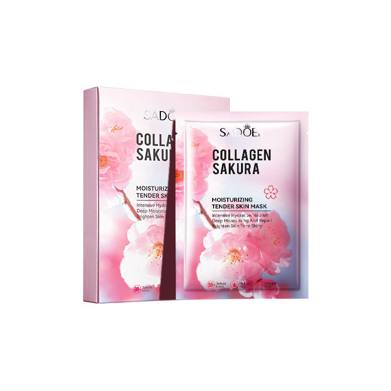 Sakura Mask Box SADOER Collagen Moisturizing Rejuvenating Hydrating Mask Cross-Border Wholesale