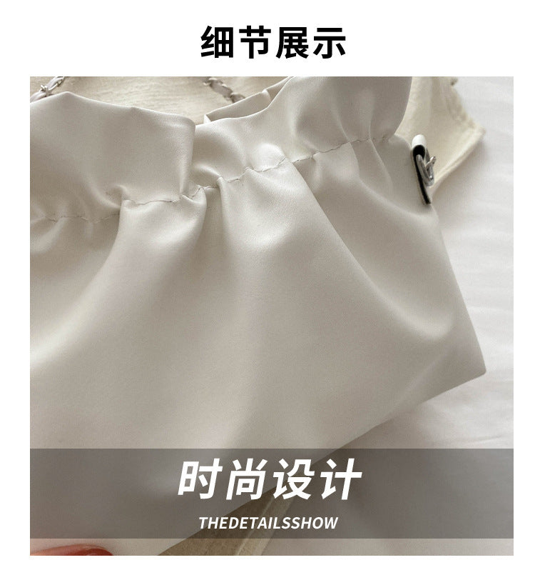 French Style Ruched Cloud Bag Niche Design Single Shoulder Women's Bag Versatile Chain Simple Fashion Crossbody Underarm Women's Bag