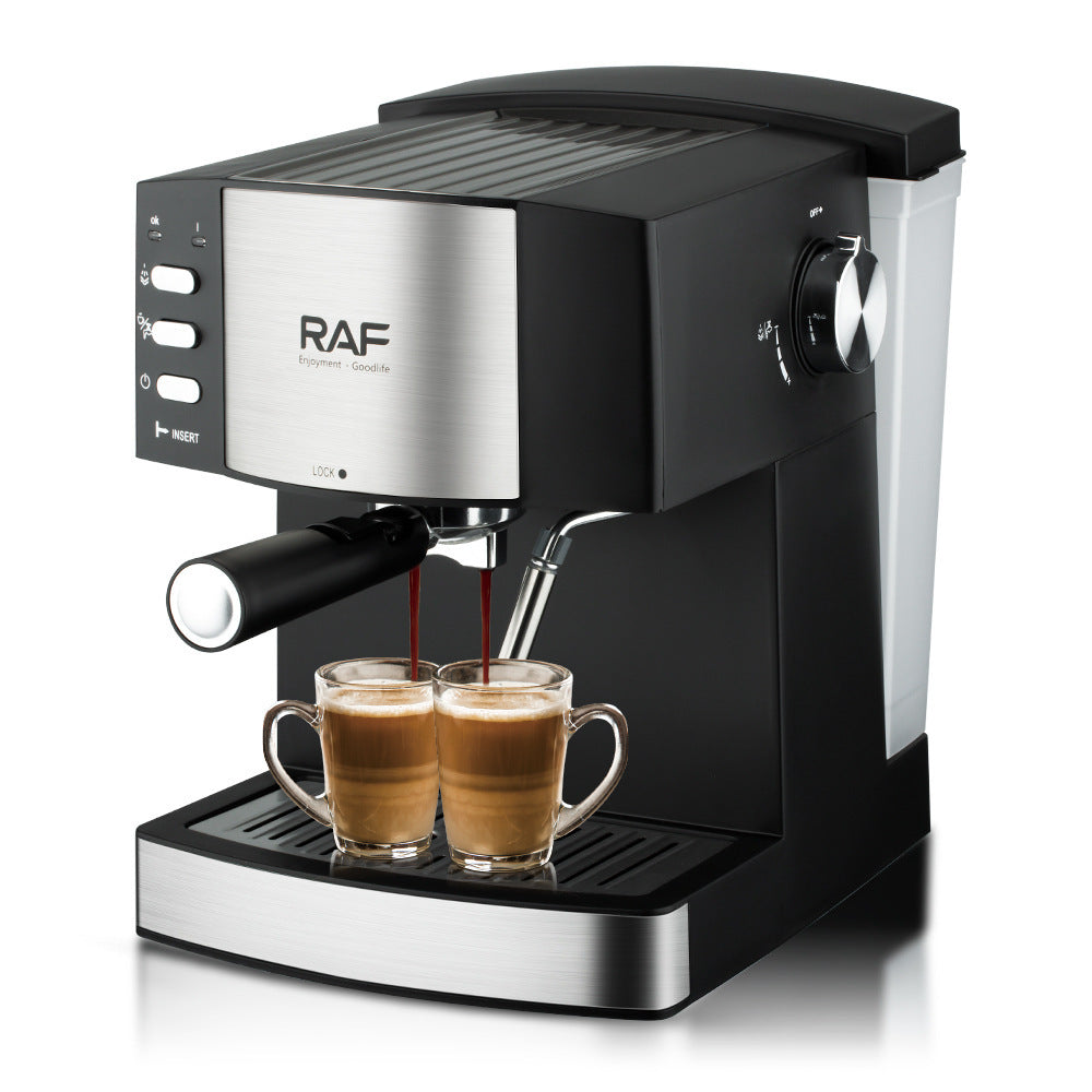 RAF Coffee Machine Household European Standard Italian Style Small Semi-Automatic High Pressure Steam Milk Frothing Office Use