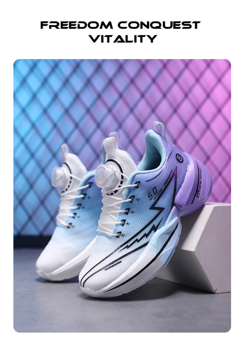 Children's Red Rabbit Sports Shoes Mesh Lightweight Breathable Student Physical Training Shoes Shock Absorption Anti-Slip Boys' Running Shoes