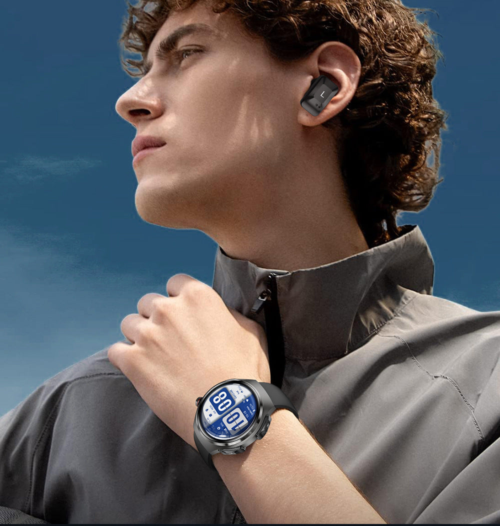 DK56Smart Watch1.52inch Bluetooth Call True Heart Rate Pedometer Sleep Monitoring Hidden Earphones Sports