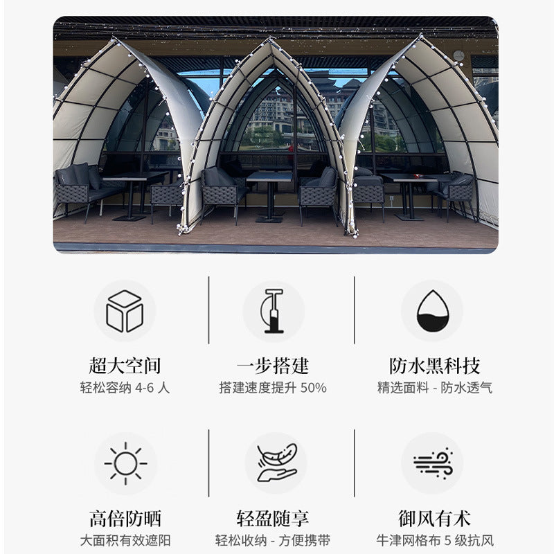 Outdoor Small Sailboat Tent Indoor and Outdoor Internet Celebrity Dining BBQ Tent Small Waterproof Windproof Beach Camping Tent