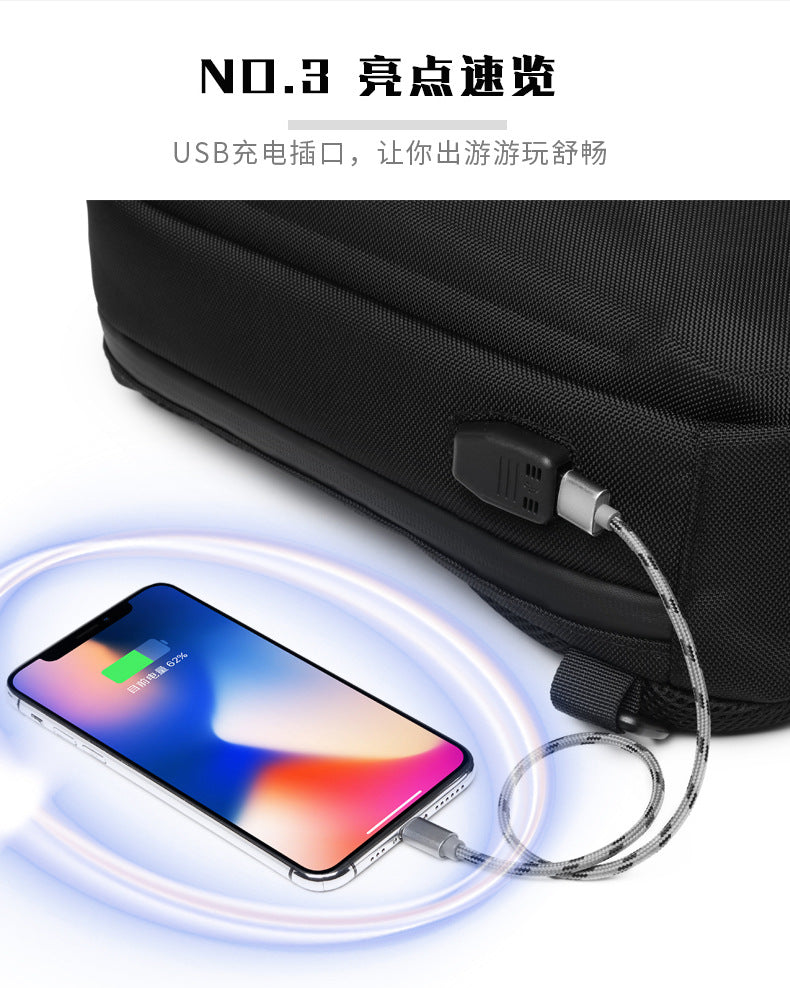 OZUKO Hard Shell Chest Bag Men's Crossbody Bag Anti-Theft Waterproof Cycling Outdoor Multi-Functional Sports Shoulder Bag