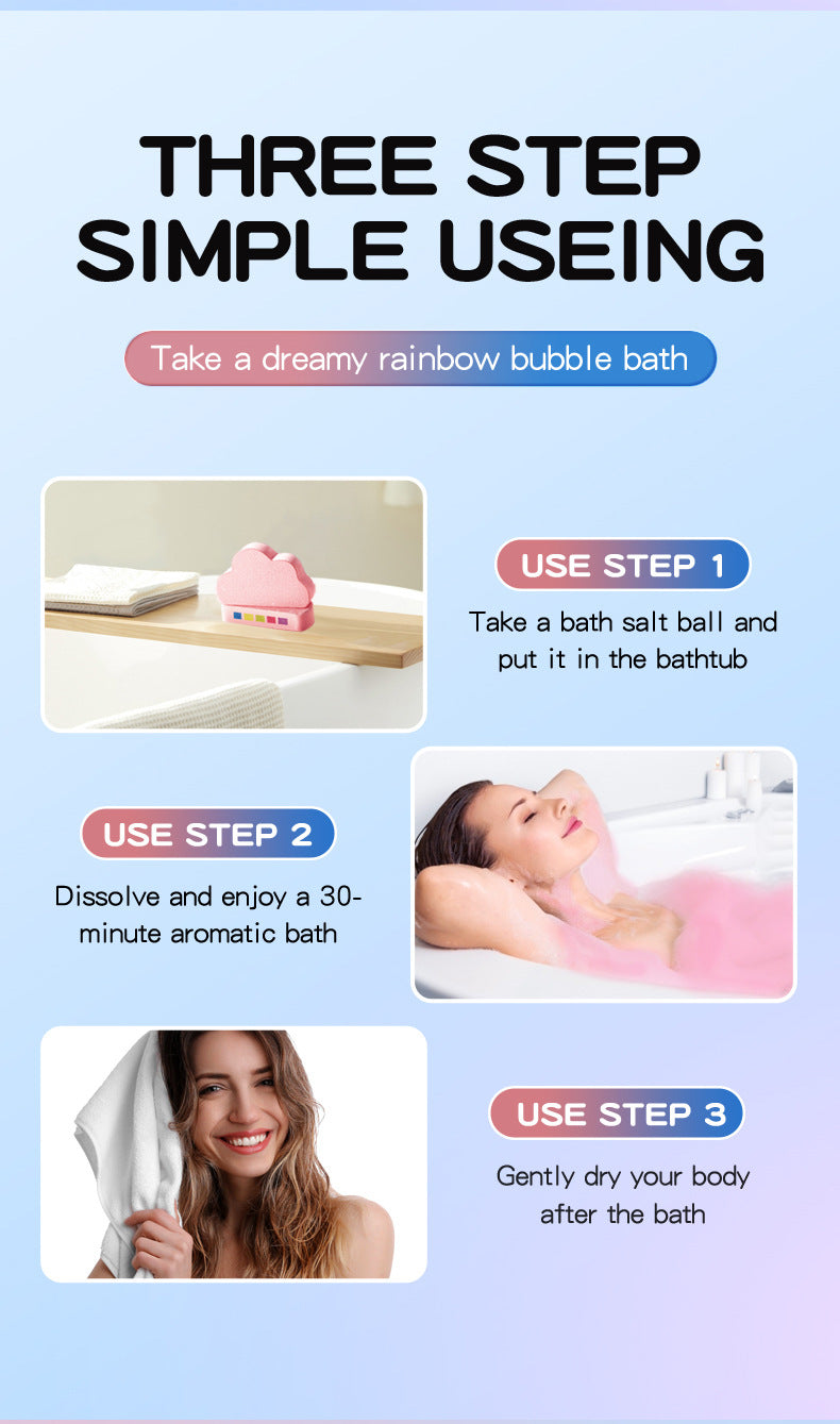Rainbow Cloud Bath Salt Ball100g Deep Cleansing Body Bath Salts Export Manufacturer Wholesale