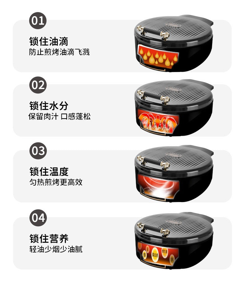 Wanlida New Electric Griddle for Home Use, Double-Sided, Multi-Functional, Deepened and Enlarged, Can Fry and Roast, Grilling Machine, Griddle Pan