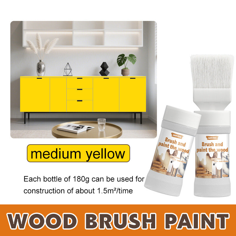 Hot Sale Odorless Water-Based Wood Paint with Brush for Furniture Renovation, Wood Door Color Change, Indoor and Outdoor Universal